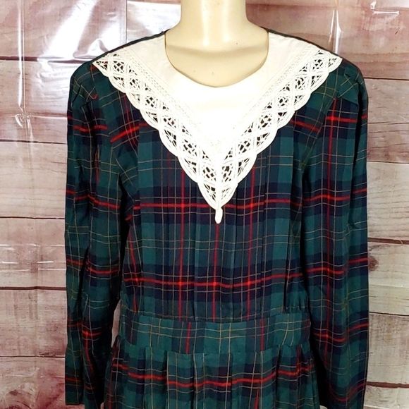 Authentic Vintage Tartan Dress Size XL - Picture 3 of 12